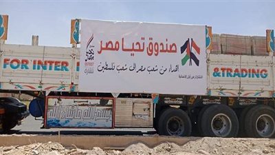 وصول القافلة الثانية من صندوق تحيا مصر لدعم غزة