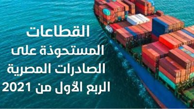 القطاعات المستحوذة على الصادرات المصرية في الربع الأول من 2021| إنفوجراف