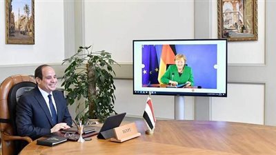 رسائل السيسي لميركل بشأن ليبيا وغزة وزيادة الاستثمارات الألمانية بمصر