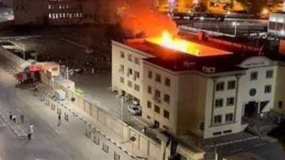 مصرع مجند وإصابة اثنين آخرين في حريق مبنى مرور السويس | صور