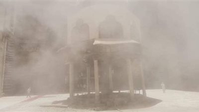 اللحظات الأولى لانهيار جزء من ميضأة مسجد السلطان حسن