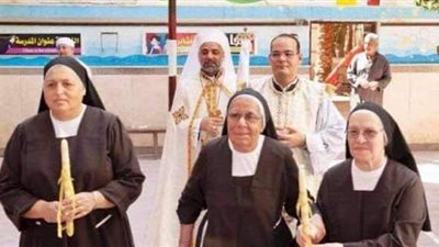 مطران طيبة للأقباط الكاثوليك يترأس قداس الاحتفال باليوبيل الذهبي للمسيرة الرهبانية