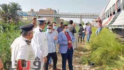 نائب محافظ بنى سويف يتفقد موقع خروج إحدى عربات قطار الصعيد عن القضبان