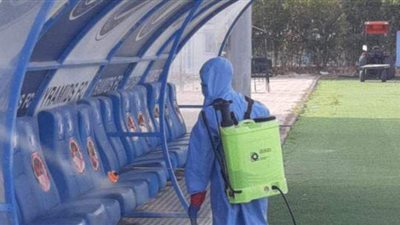 بعد اكتشاف ١٣ حالة كورونا.. تعقيم منشآت نادي بيراميدز | صور