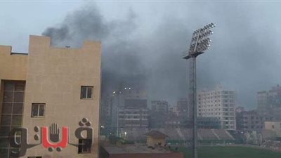 اندلاع حريق هائل داخل الصالة المغطاة لنادي طنطا | صور