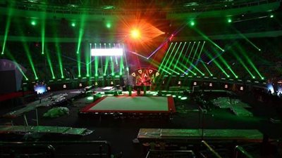 صالة استاد القاهرة تتزين لاستقبال كأس العالم للجمباز