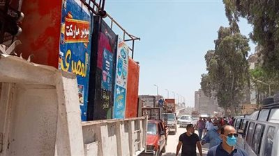 إزالة جمالون حديد وتندة بأرض اللواء | صور