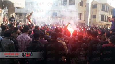 هروب طلاب الإرهابية بجامعة المنصورة من أمام الأمن