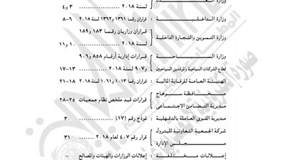 أبرز قرارات «الوقائع المصرية» اليوم