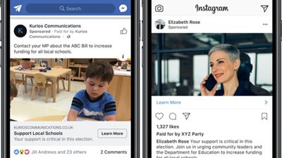 فيس بوك سيظهر«دافع» مقابل الإعلانات السياسية في بريطانيا