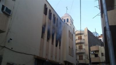 النيابة: تفحم محتويات الطابق الأخير في كنيسة عين شمس المحترقة