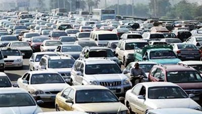 شلل مرورى أعلى دائرى المنيب عقب تصادم 8 سيارات