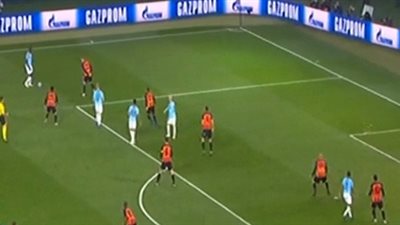 مانشستر سيتي يتقدم أمام شاختار دونيتسك 2/0 بالشوط الأول (فيديو)