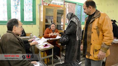 بالصور.. مئات المواطنين يتوافدون إلى مدرسة سراي القبة قبل فتح لجان الاستفتاء
