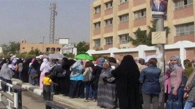 إقبال مكثف على لجان الاستفتاء بالصف