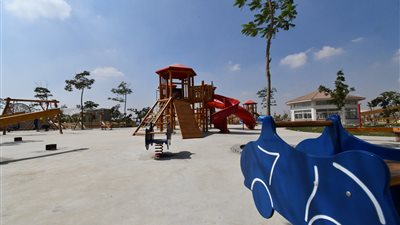 انتهاء تنفيذ الحديقة المركزية بالشيخ زايد والتجهيز لافتتاحها للجمهور (صور)