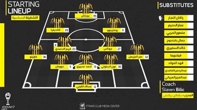 تشكيل اتحاد جدة لمبارة الهلال بقمة الدوري السعودي