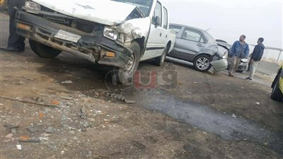 تصادم ٢٤ سيارة على طريق «شبرا - بنها» الجديد