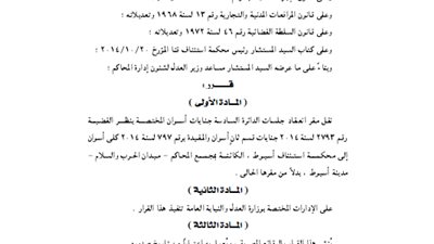 نقل مقر انعقاد عدد من الجلسات