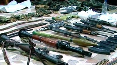 ضبط ذخائر ومتفجرات وقذائف 