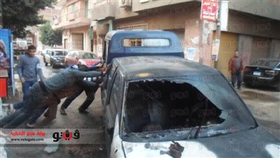 ضبط المتهمين بحرق سيارتي شرطة بالغربية