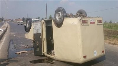 إصابة 3 في انقلاب سيارة «نقل أموال» بصحراوي المنيا