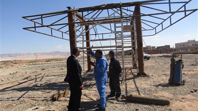 مهندسو وزارة الإنتاج الحربي يتفقدون مشروعات التجميل بأبو رديس