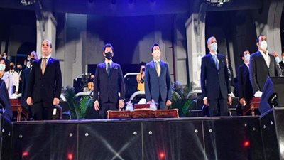 وزيرا الرياضة وشئون المجالس النيابية يشهدان افتتاح بطولة العالم للجمباز