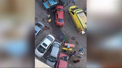 أحدهما يقودها طفل.. إصابة 4 أطفال في تصادم سيارتين ملاكي في طنطا | فيديو