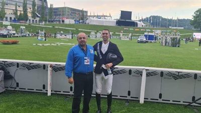 نايل نصار يفوز بذهبية بطولة الجائزة الكبرى للفروسية بسويسرا