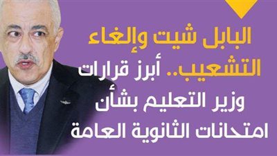 أبرز قرارات وزير التعليم حول امتحانات الثانوية العامة| إنفوجراف