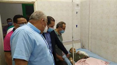 محافظ الوادي الجديد يطمئن على حالة مصابي حادث أتوبيس الداخلة | صور