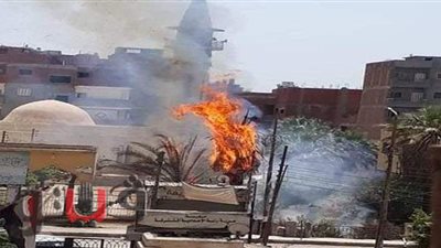 حريق بفناء متحف أحمد عرابى بالزقازيق | صور