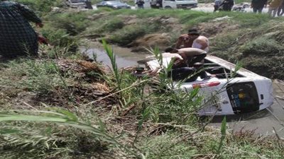 إصابة 5 أشخاص في انقلاب سيارة بشبين القناطر