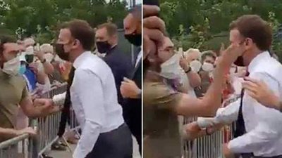 صفعة ماكرون.. تعرف على عقوبة المواطن المعتدي على الرئيس الفرنسي | فيديو