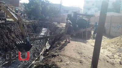 تغطية مصرف أبو ياسين وترعة حمورية بكفر صقر في الشرقية