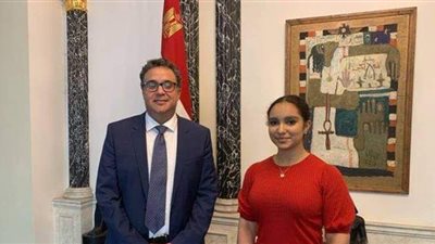 السفير المصري بفيينا يستقبل الموهبة الأوبرالية مريم طاحون