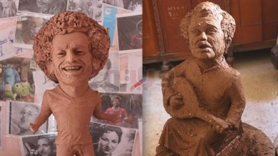 «الشيخ حسني» يعيد الثقة لنحاتة تمثال محمد صلاح (صور)