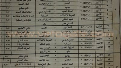 السكة الحديد مع الإنتاج الحربي في افتتاح دوري الجمهورية مواليد 95
