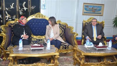 محافظ البحيرة يستقبل وزراء الهجرة والقوى العاملة والتضامن بالبحيرة