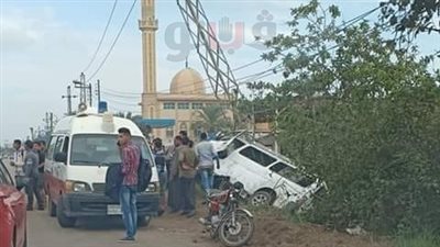 حادث مروري يغلق طريق دمياط الجديدة