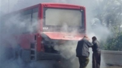 استعجال تقرير المعمل الجنائى لحريق أتوبيس في النزهة