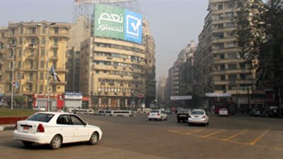 هدوء وسيولة مرورية بميدان التحرير