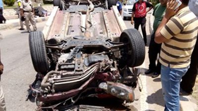 إصابة شخصين في انقلاب سيارة بطريق القاهرة الإسكندرية الصحراوى