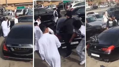 لحظة إشهار أمير سعودي سلاحه الرشاش في مشاجرة أمام مدرسة بالرياض (فيديو)