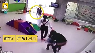 لحظة هرب طفلين من الحضانة (فيديو وصور)