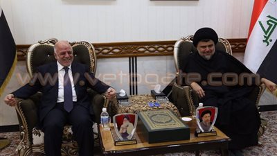 بالصور.. العبادي بعد لقاء الصدر: لديَّ ثقة في توحد الأطراف ضد داعش