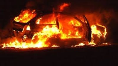 احتراق سيارة في هجوم إرهابي بالإسماعيلية
