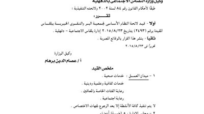 قيد أربع جمعيات وحل واحدة بمحافظة الدقهلية