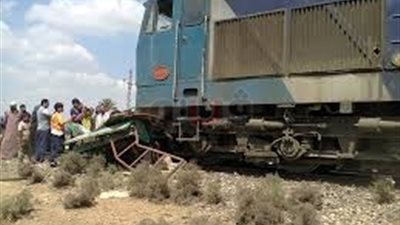 إصابة شخصين في تصادم قطار بسيارة ملاكى بكفرالشيخ